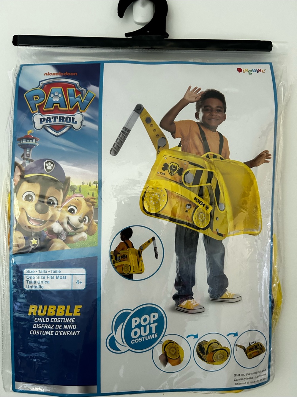 Paw Patrol Rubble Pop-Out Costume in Bright Yellow